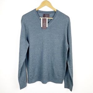 BLACK BROWN 1826 V-Neck Merino Wool Sweater L